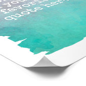 独自の引用文ポスターティール(緑がかった色)青い水色を追加 ポスター (角)