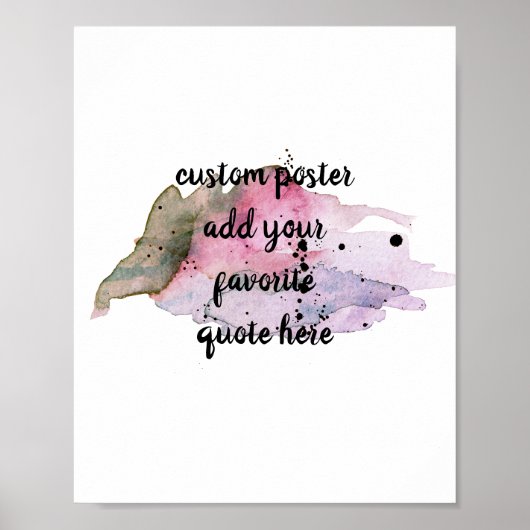 独自の引用文ポスター水の色デザインを追加 ポスター (正面)