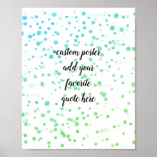 独自の引用文ポスター水の色デザインを追加 ポスター (正面)