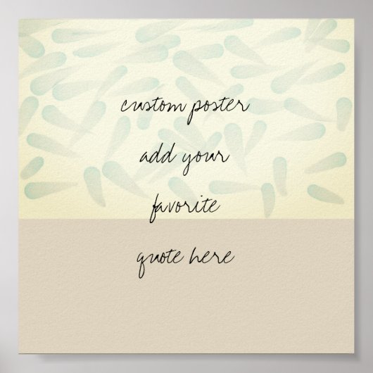 独自の引用文ポスター水の色デザインを追加 ポスター (正面)