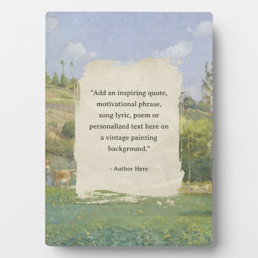 独自の引用文ヴィンテージの絵を描作成 フォトプラーク (正面)