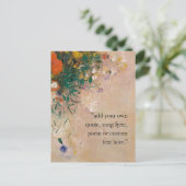 独自の引用文ヴィンテージフローラの追加 ポストカード (スタンド正面)