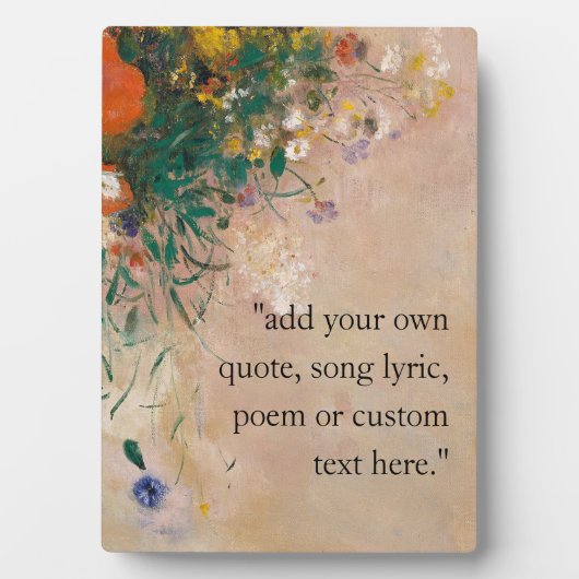 独自の引用文ヴィンテージフローラプラークの追加 フォトプラーク (正面)