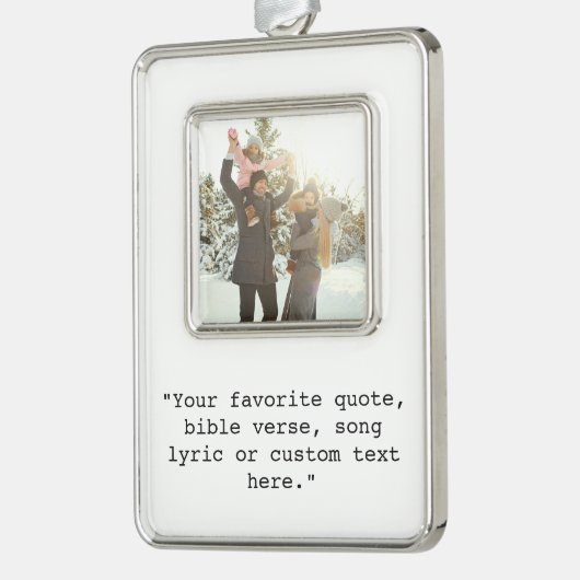 独自の引用文写真のパーソナライズされた作成 シルバープレートフレームオーナメント (左)