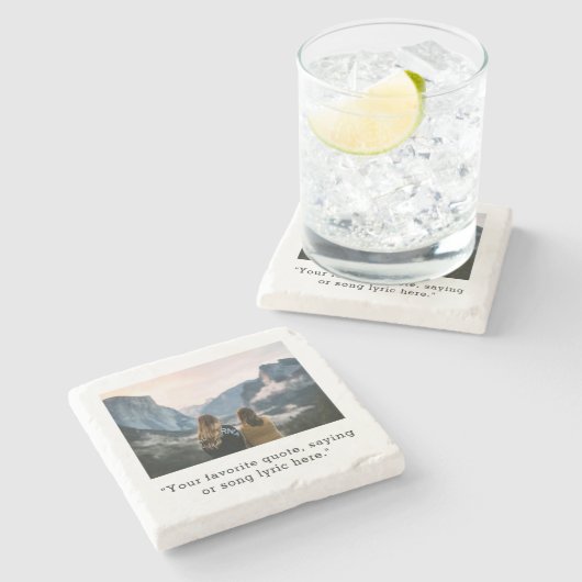 独自の引用文写真カスタムの作成 ストーンコースター (横)