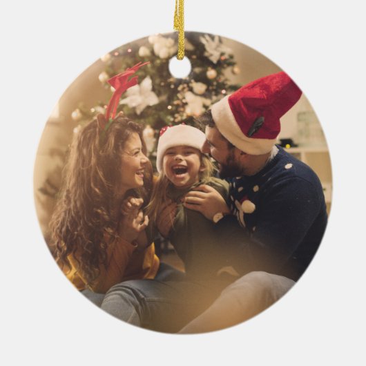 独自の引用文写真カスタムを作成パーソナライズされたする セラミックオーナメント (裏面)