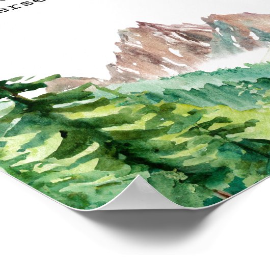 独自の引用文山の風景を作成 ポスター (角)