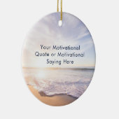 独自の引用文感動的ビーチ写真の作成 セラミックオーナメント (右)