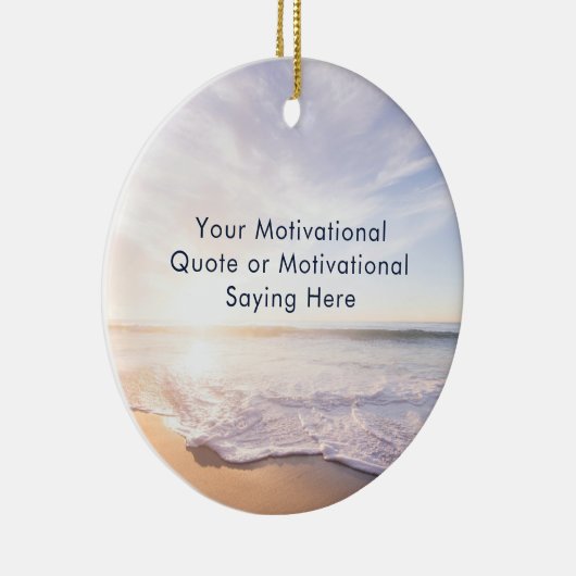 独自の引用文感動的ビーチ写真の作成 セラミックオーナメント (右)
