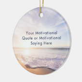 独自の引用文感動的ビーチ写真の作成 セラミックオーナメント (左)