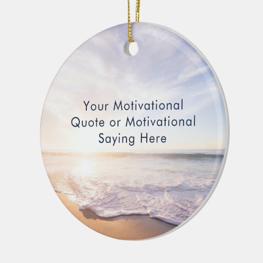 独自の引用文感動的ビーチ写真の作成 セラミックオーナメント (左)
