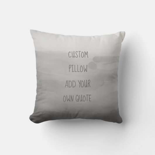 独自の引用文枕の水の色のデザイングレーを追加 クッション (正面)