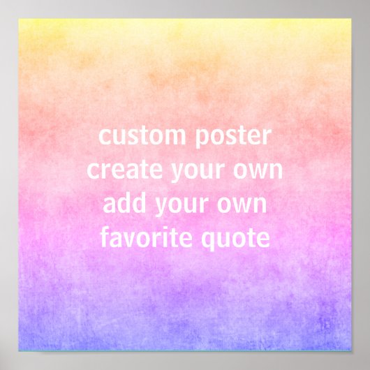 独自の引用文水色ピンクと紫を追加 ポスター (正面)