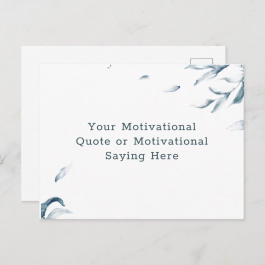 独自の引用文水色位置を作成 ポストカード (正面/裏面)