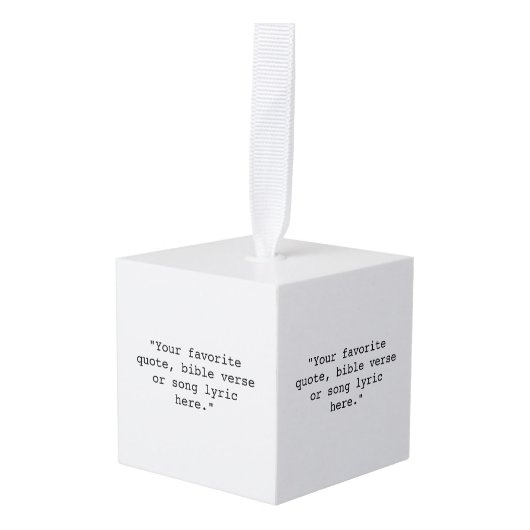 独自の引用文 キューブオーナメント (正面アングル)