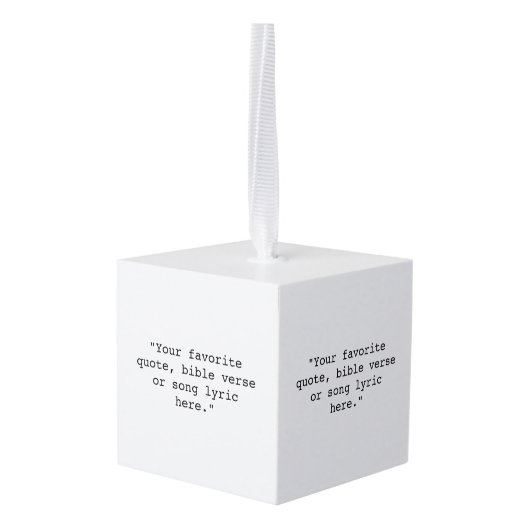 独自の引用文 キューブオーナメント (裏面アングル)