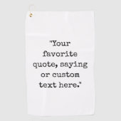 独自の引用文 ゴルフタオル (正面)