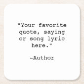 独自の引用文 スクエアペーパーコースター (正面)