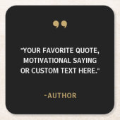 独自の引用文 スクエアペーパーコースター (正面)