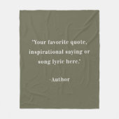 独自の引用文 フリースブランケット (正面)