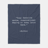 独自の引用文 フリースブランケット (正面)