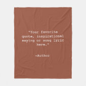 独自の引用文 フリースブランケット (正面)