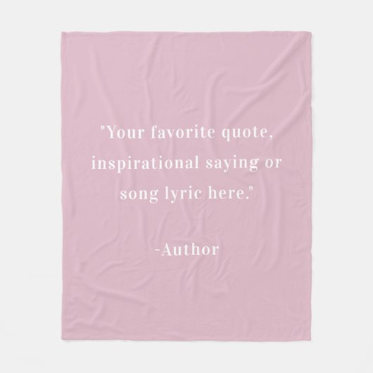 独自の引用文 フリースブランケット (正面)