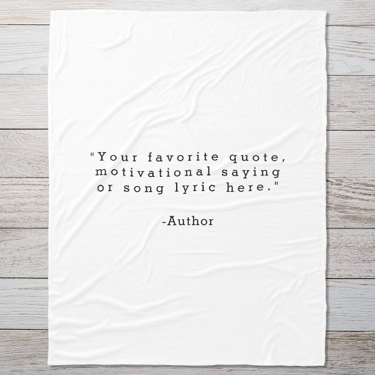 独自の引用文 フリースブランケット