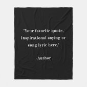 独自の引用文 フリースブランケット (正面)