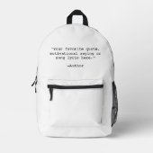 独自の引用文 プリントバックパック (正面)
