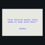 独自の引用文 ポスター<br><div class="desc">独自の引用文ポスタカスタムーのウォールアートを作成する。ミニマルなタイプライタータイポグラフィを搭載。</div>