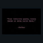 独自の引用文 ポスター<br><div class="desc">独自の引用文ポスタカスタムーのウォールアートを作成する。ミニマルなタイプライタータイポグラフィを搭載。</div>