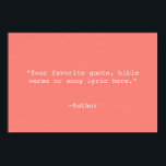 独自の引用文 ポスター<br><div class="desc">独自の引用文ポスタカスタムーのウォールアートを作成する。ミニマルなタイプライタータイポグラフィを搭載。</div>