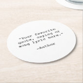 独自の引用文 ラウンドペーパーコースター (アングル)