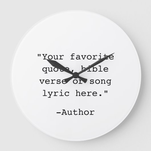 独自の引用文 ラージ壁時計 (正面)