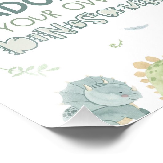 独自の恐竜の誕生日標識を採用 フォトプリント (角)