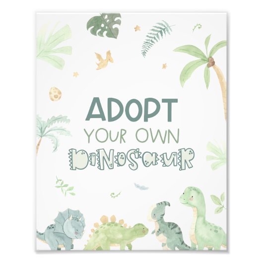 独自の恐竜の誕生日標識を採用 フォトプリント (正面)