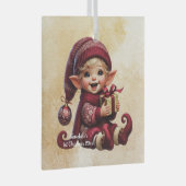 独自の愛らしいヴィンテージクリスマス格言の作成 ガラスオーナメント (正面右)