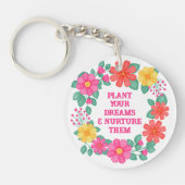 独自の感動的フローラモノグラムの作成 キーホルダー (正面)