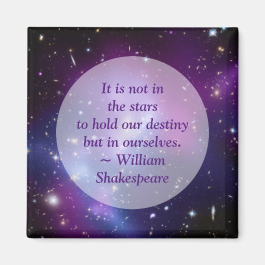 独自の感動的引用文パープルコズミックを作成 マグネット (正面)