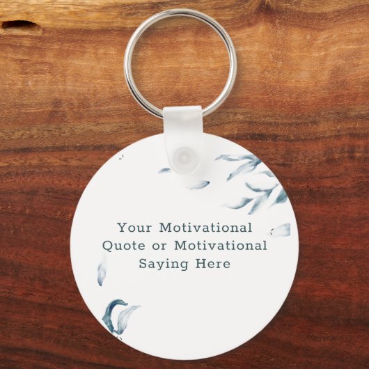 独自の感動的引用文水色を作成 キーホルダー (正面)