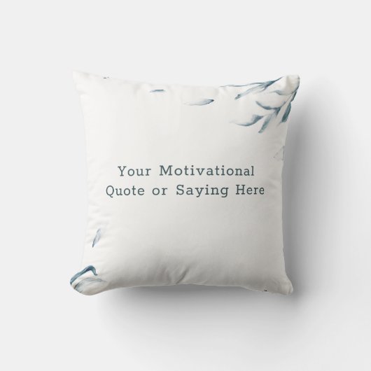 独自の感動的引用文水色を作成 クッション (正面)