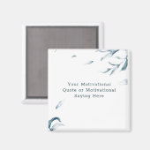 独自の感動的引用文青い花を作成 マグネット (正面/裏面)