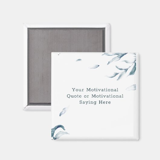 独自の感動的引用文青い花を作成 マグネット (正面/裏面)