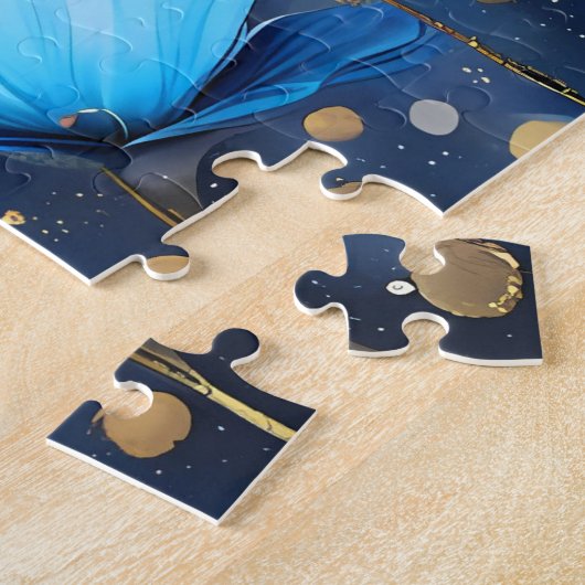 独自の感動的引用文、青フローラの作成 ジグソーパズル (側面)