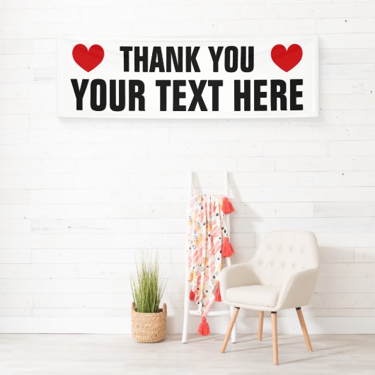 独自の感謝状バナーの作成ハート 横断幕 (インサイチュ)