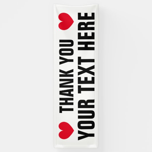 独自の感謝状バナーの作成ハート 横断幕 (縦)