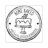 独自の手描きホームケーキを作成す焼いたる ラバースタンプ (インプリント)