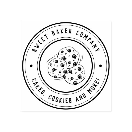 独自の手描きCookieビジネスロゴを作成 ラバースタンプ (インプリント)