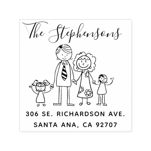 独自の手書きシンプルファミリ名を作成する セルフインキングスタンプ (デザイン)